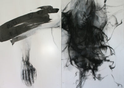Jackie David - "Sans titre" (diptyque, technique mixte - 100 x 140) - #galerie21 Toulouse