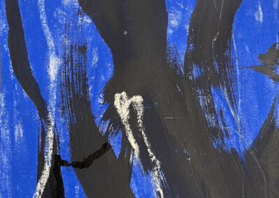 Jackie David - Abstrait - "Blue magma" - Technique mixte, 50 x 33